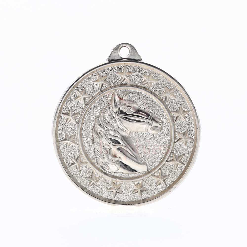 Horse Starry Medal Silver 50mm