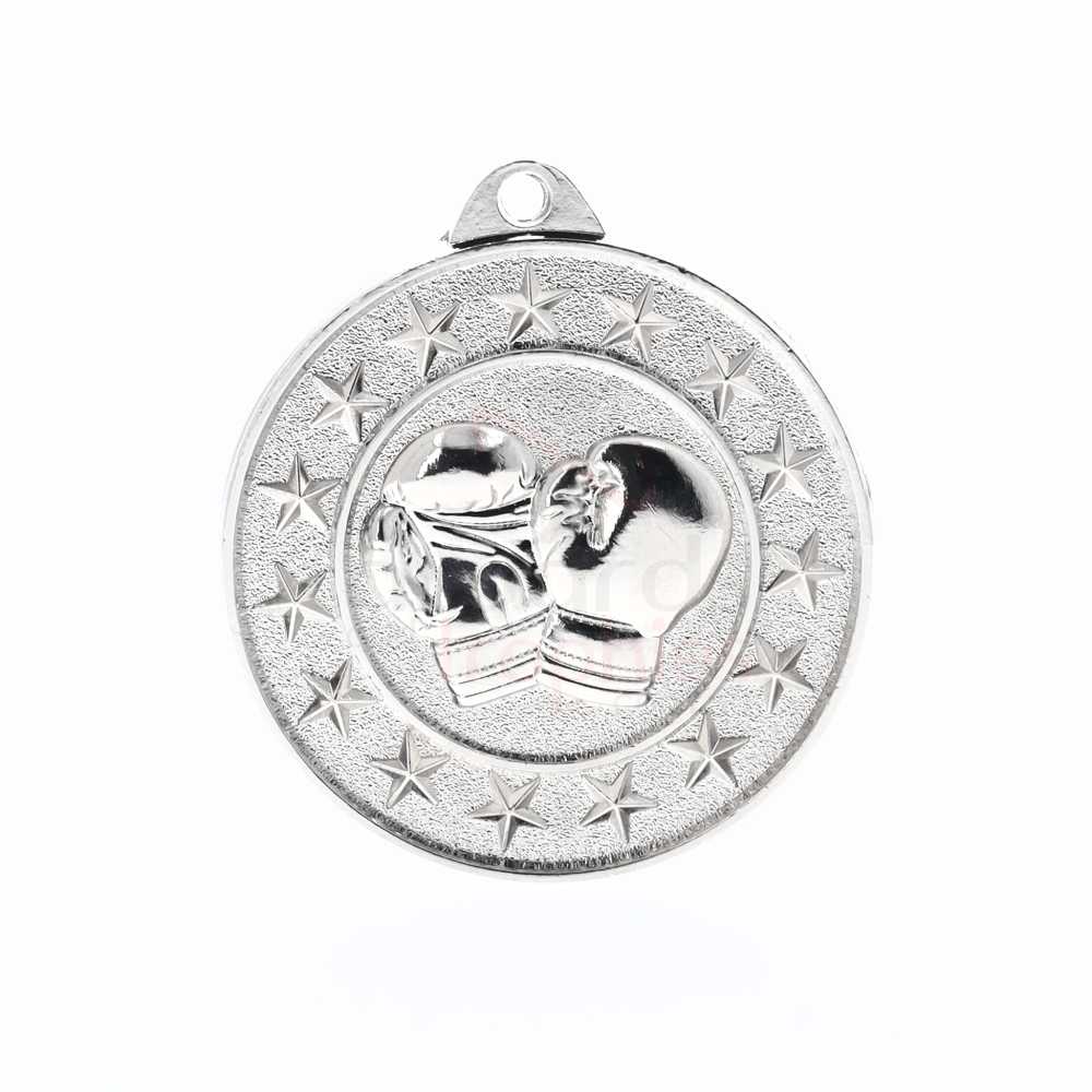 Boxing Starry Medal Silver 50mm