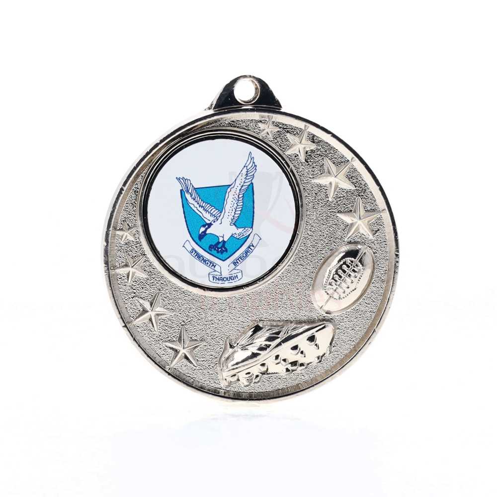 AFL Logo Starry Medal Silver 50mm