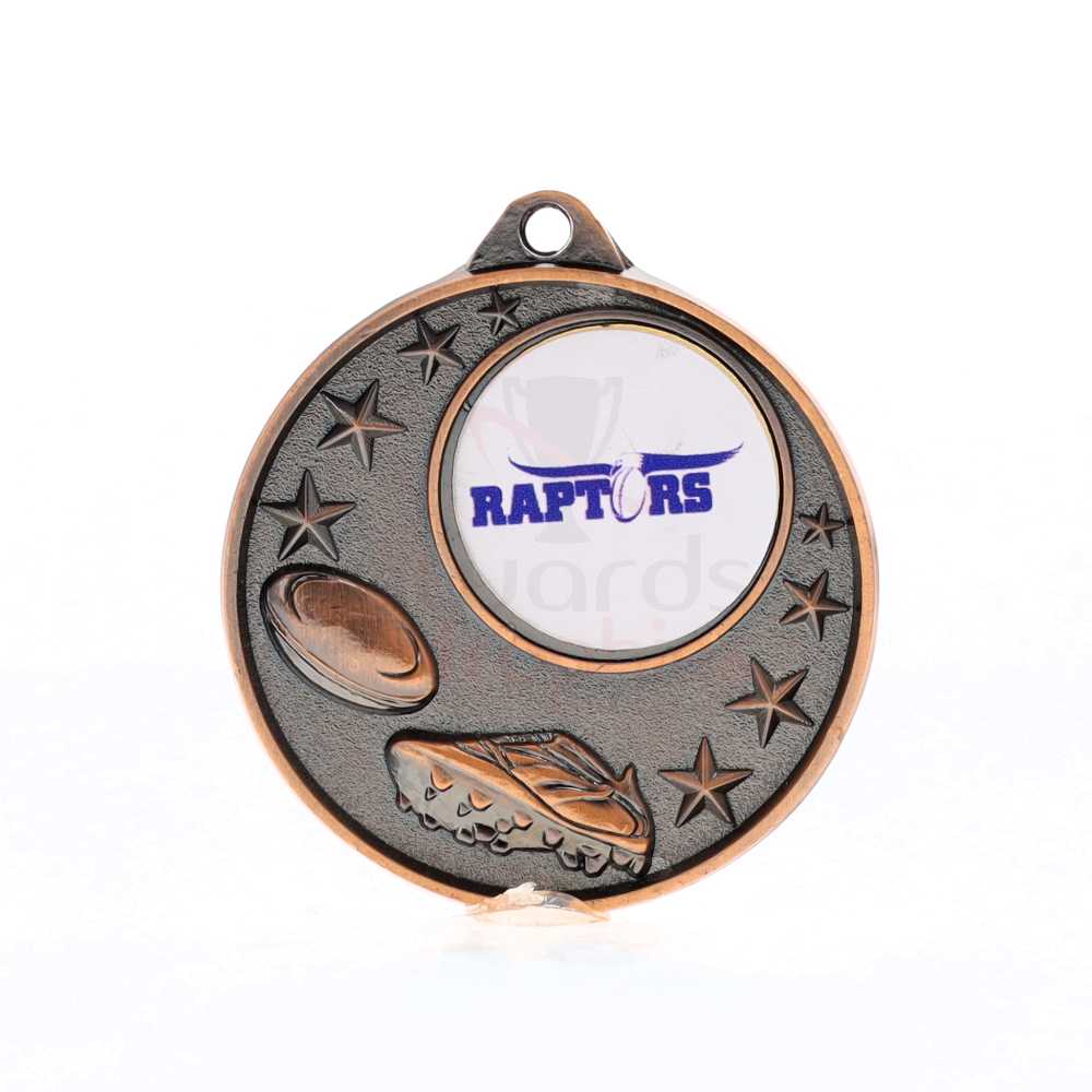 Rugby Logo Starry Medal Bronze 50mm