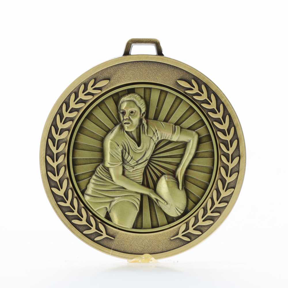 Heavyweight Rugby Female Medal 70mm Gold