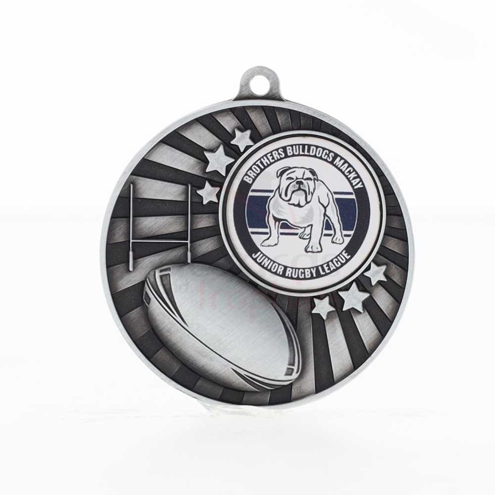 Impact Rugby Logo Medal Silver 50mm