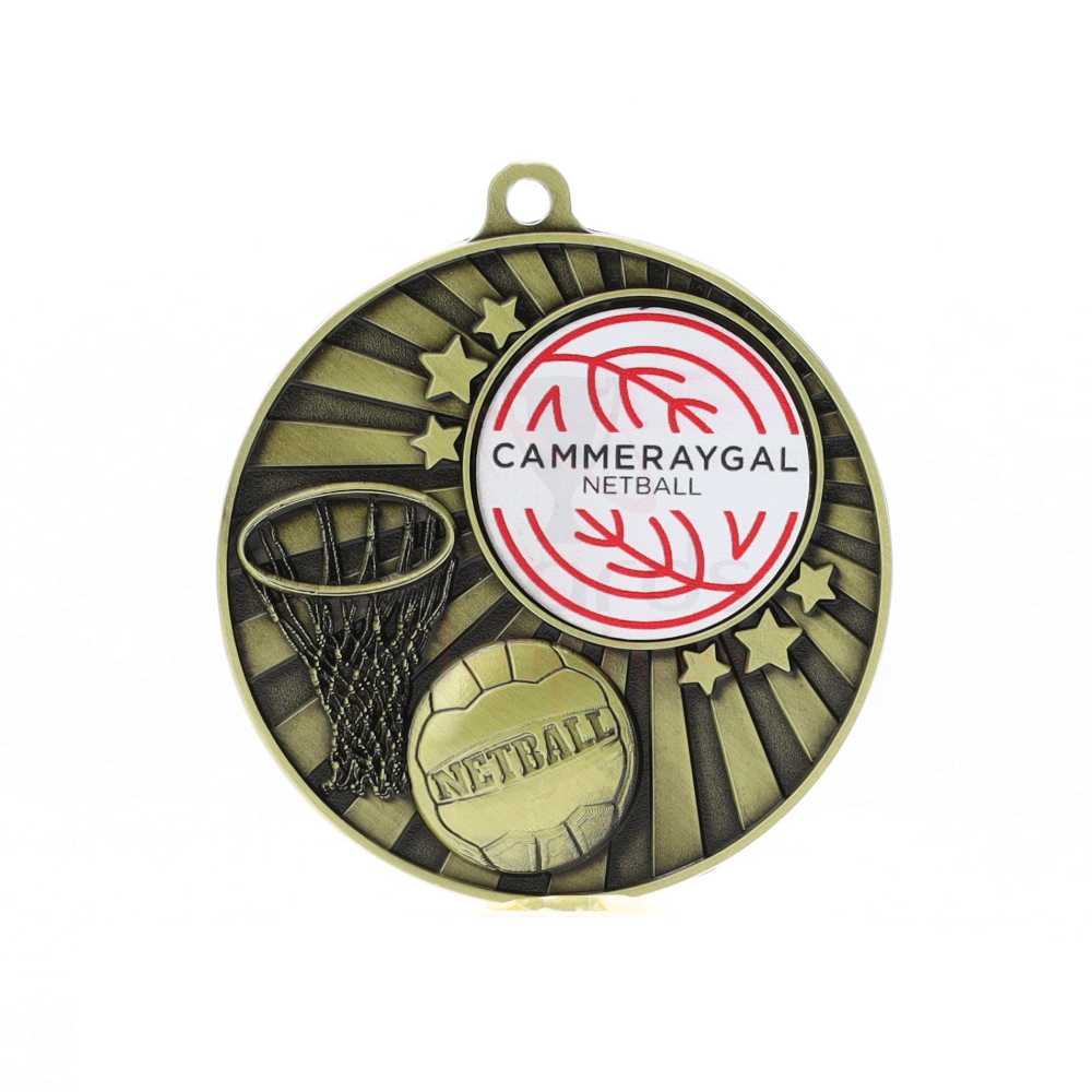 Impact Netball Logo Medal Gold 50mm