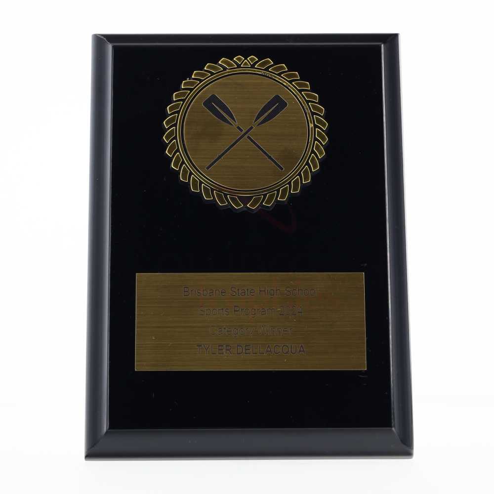 Black Plaque 175mm - Rowing Oars