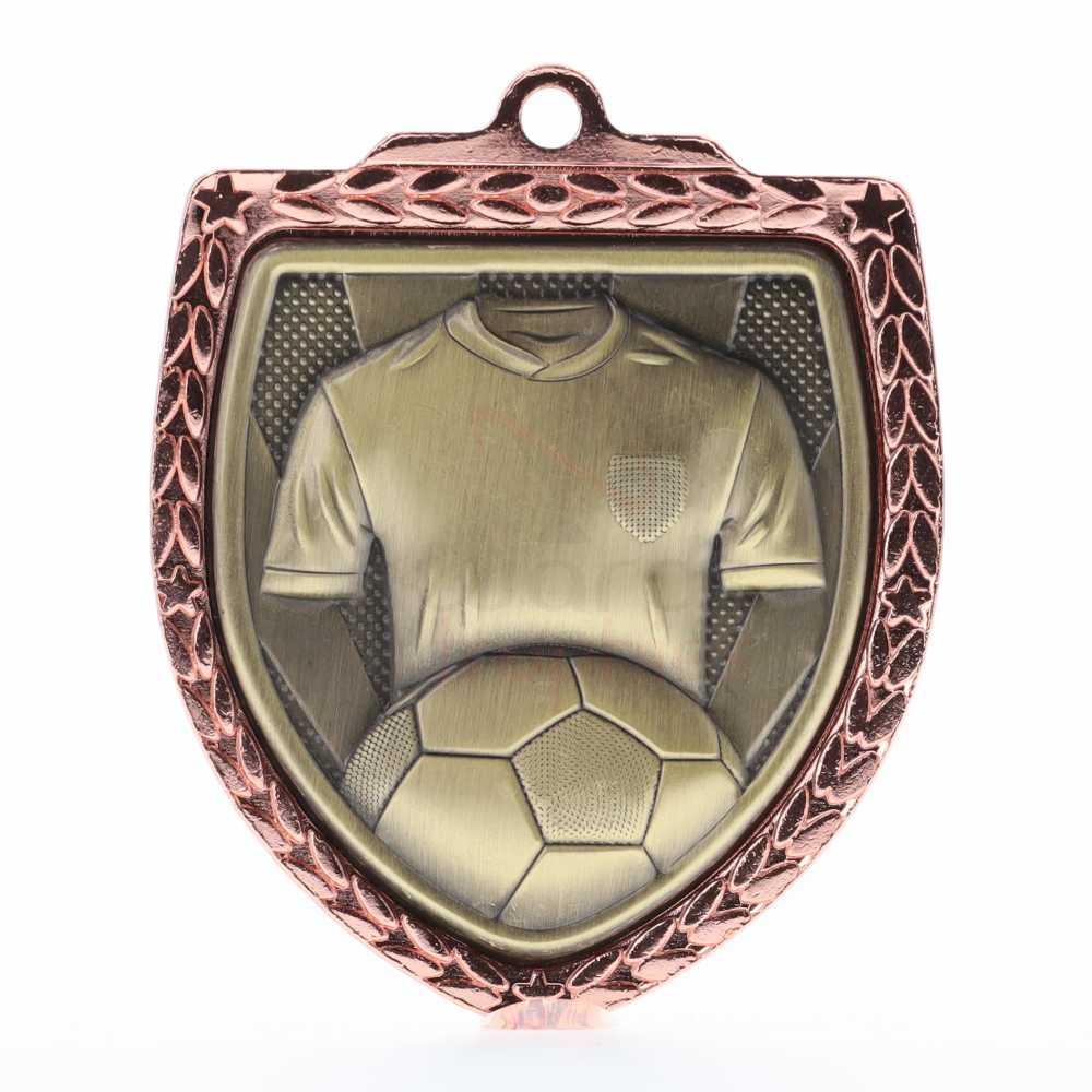 Soccer Shield Medal 80mm - Bronze