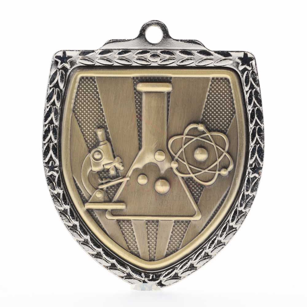 Science Shield Medal 80mm - Silver 
