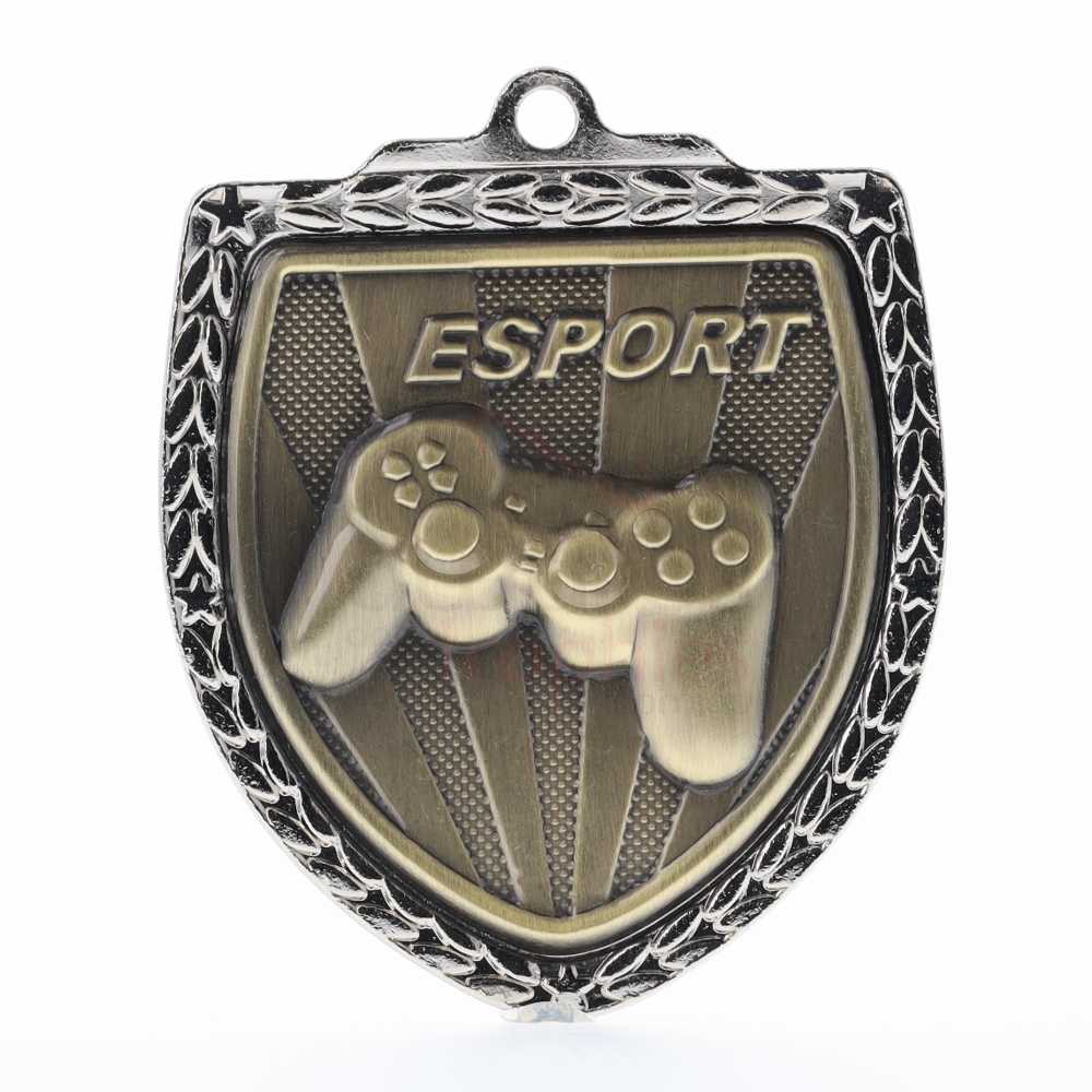 Esports Shield Medal 80mm - Silver 