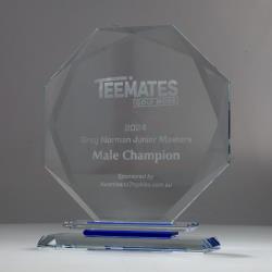 Aquamarine Glass Octagon 190mm