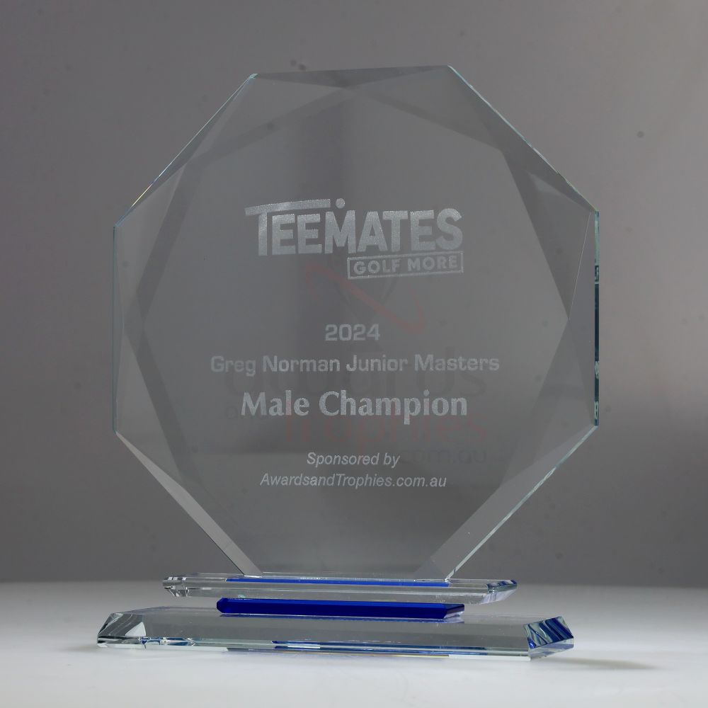 Aquamarine Glass Octagon 190mm