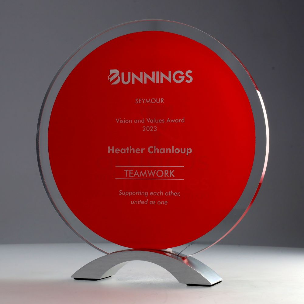 Ignite Glass Round 215mm - Red