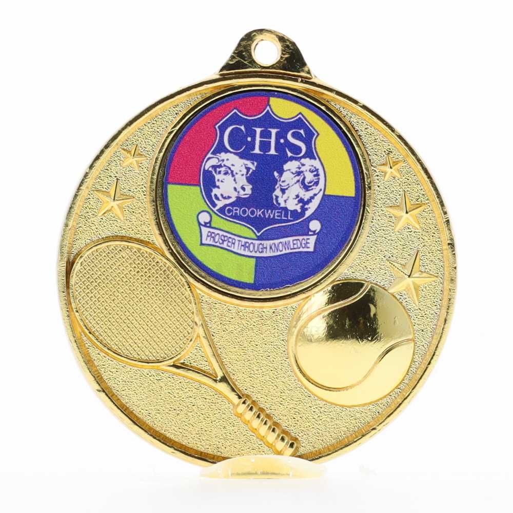 Tennis Logo Starry Medal 50mm - Gold
