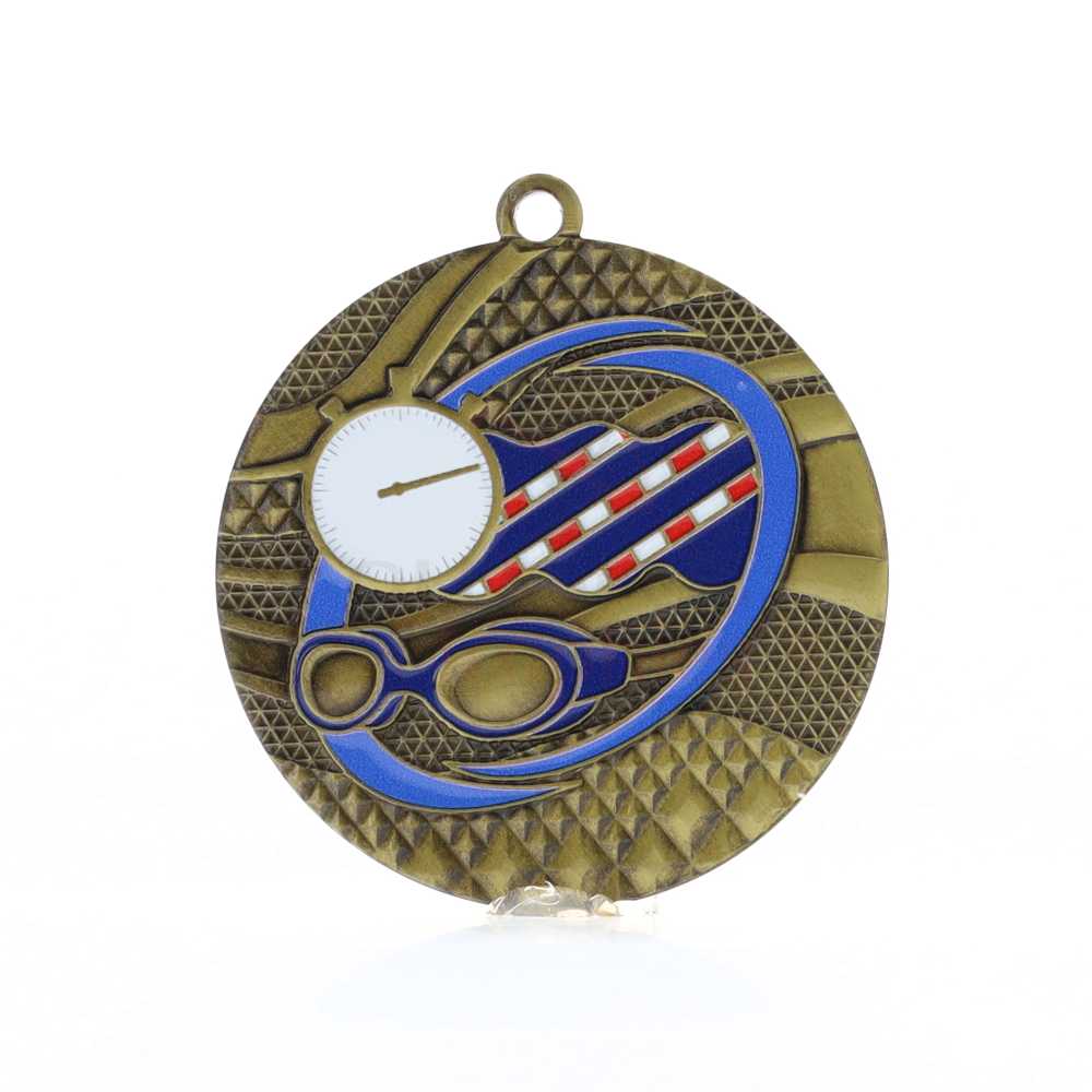 Mosaic Medal 50mm Gold - Swimming