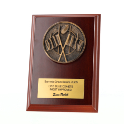 Spartan AFL Goal Walnut Plaque 150mm