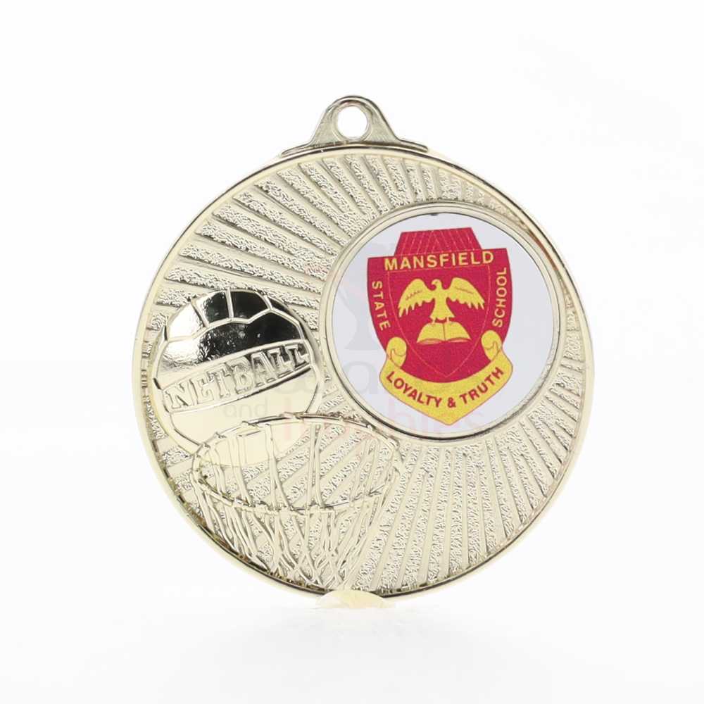 Blitz Logo Medal Gold 52mm - Netball