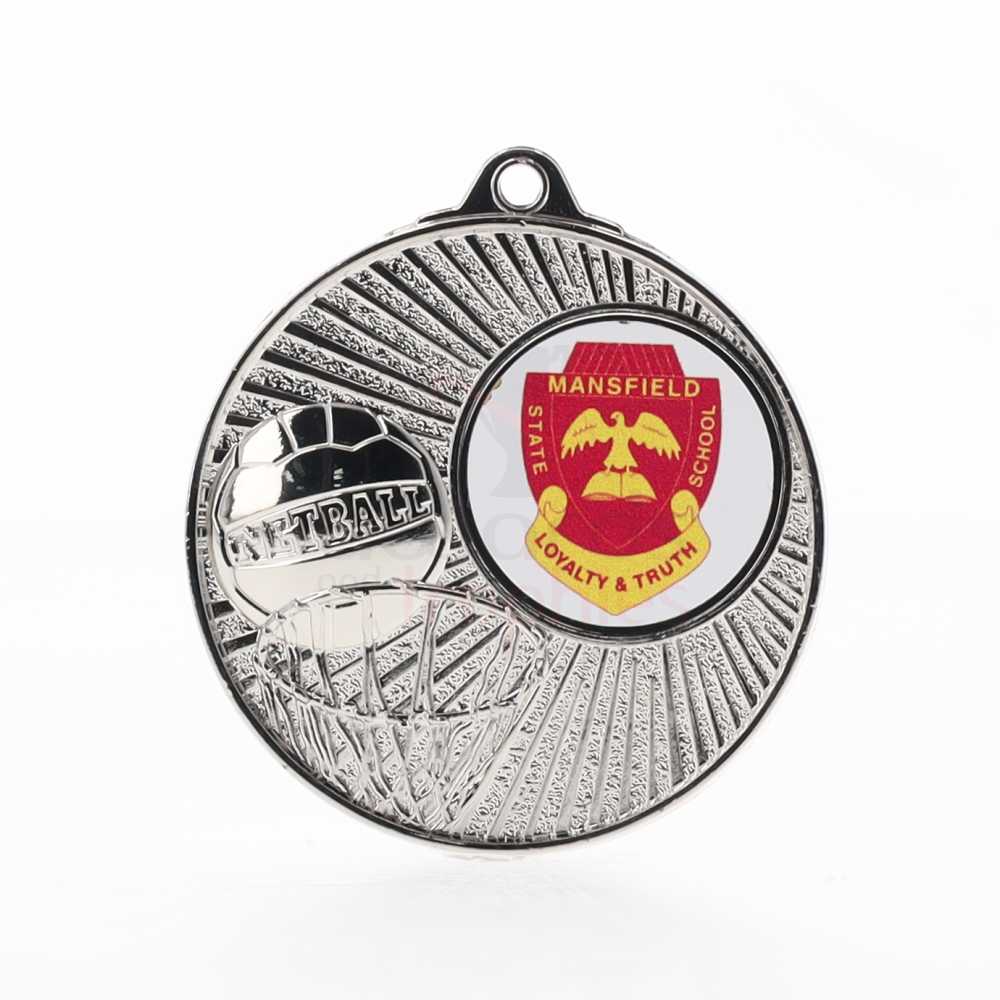 Blitz Logo Medal Silver 52mm - Netball