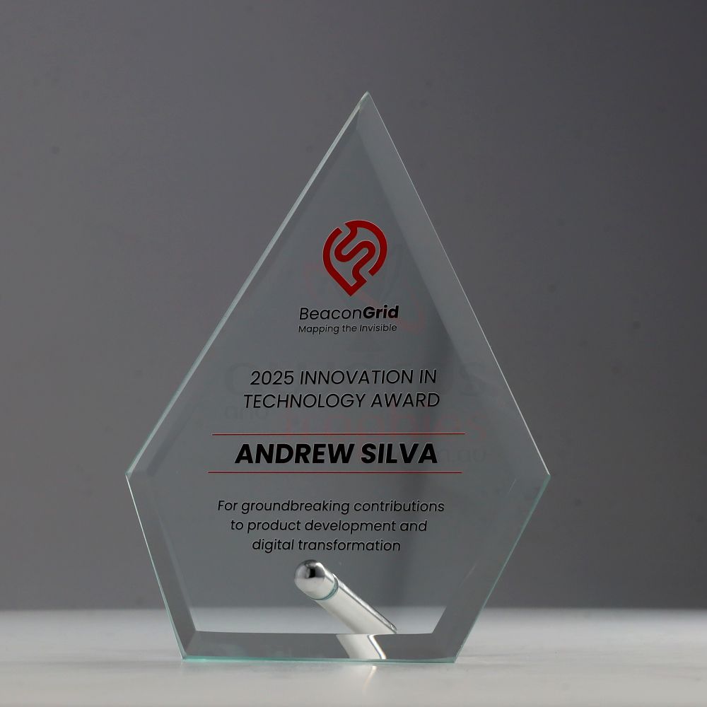 Glass Plaque Arrow 150mm