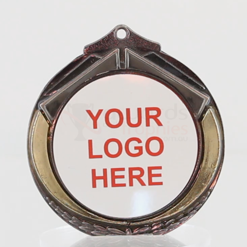 Two Tone Personalised Medal 70mm Silver 