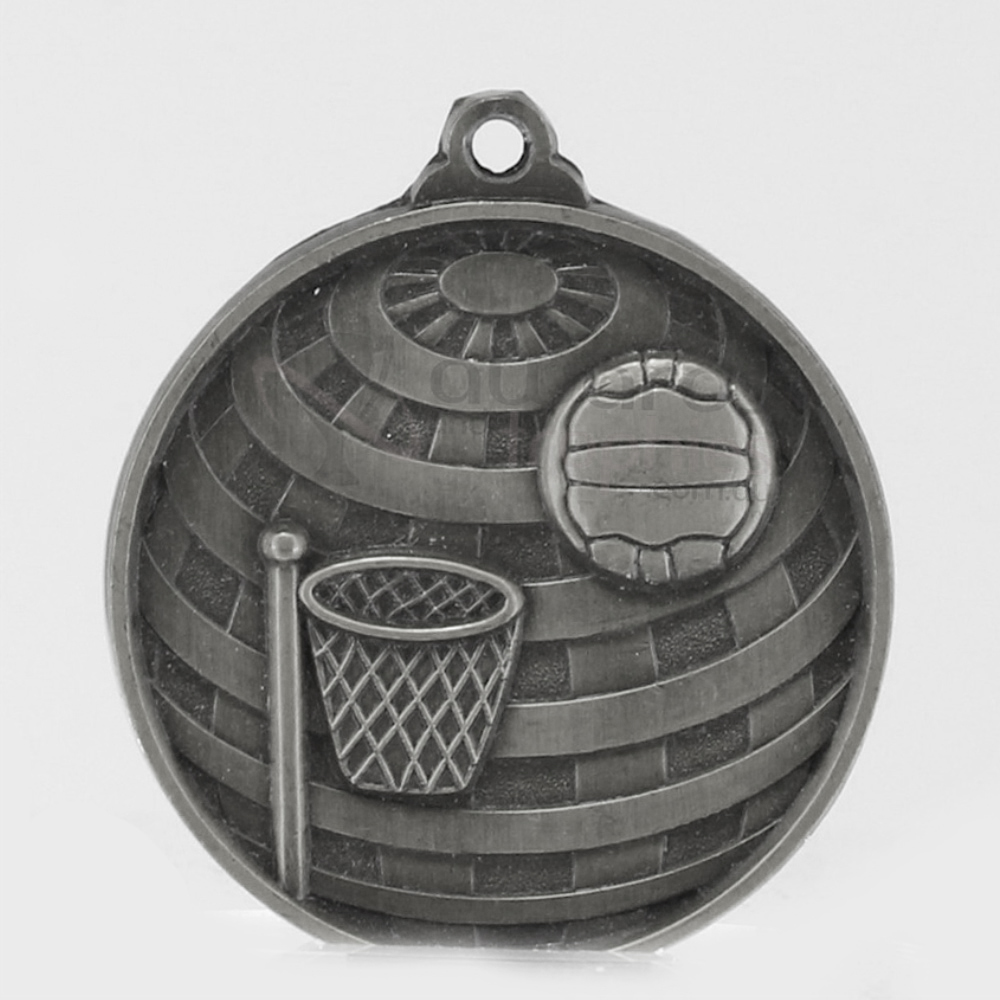 Global Netball Medal 50mm Silver 