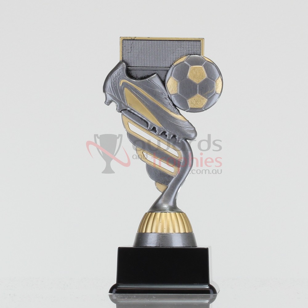 Silver Soccer Theme on Black Base 160mm