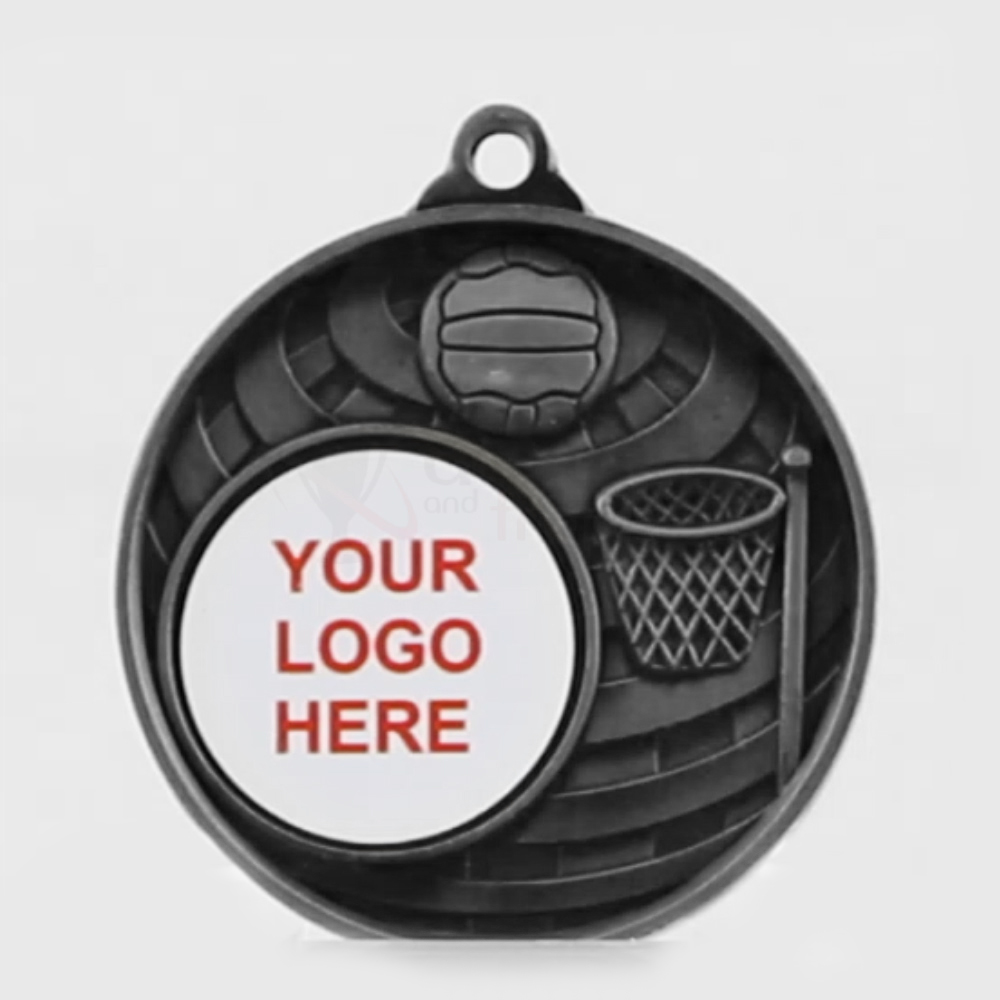 Global Netball Logo Medal 50mm Silver 