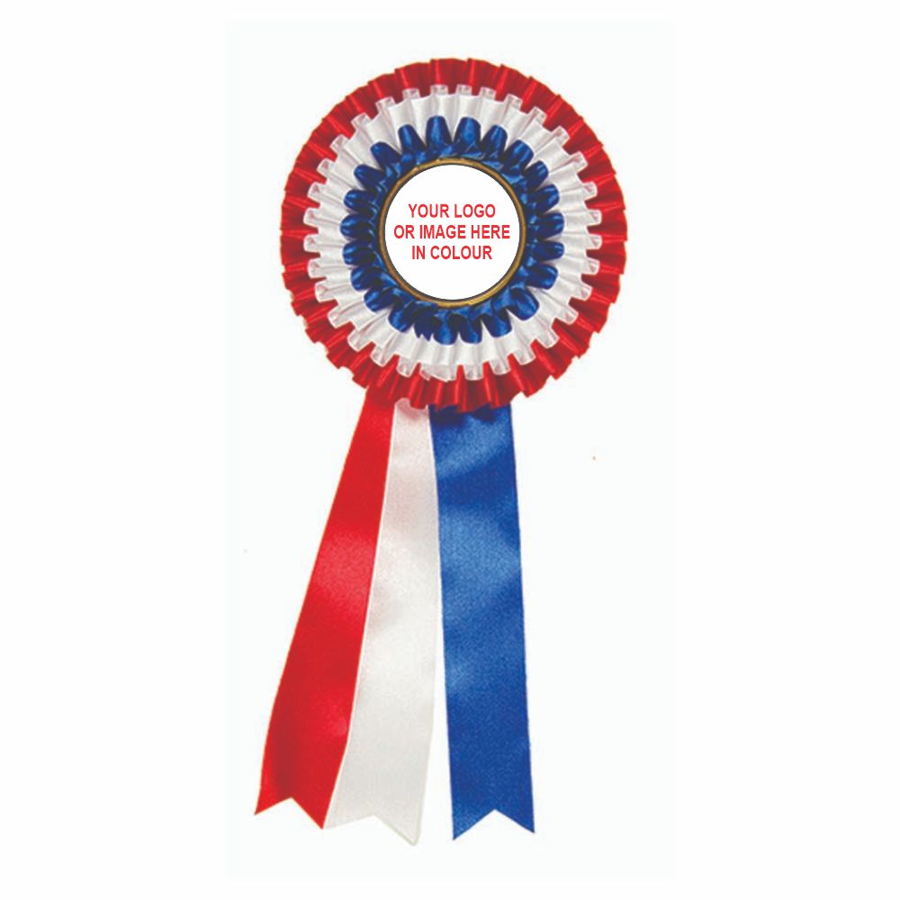 Rosette Red White & Blue 305mm