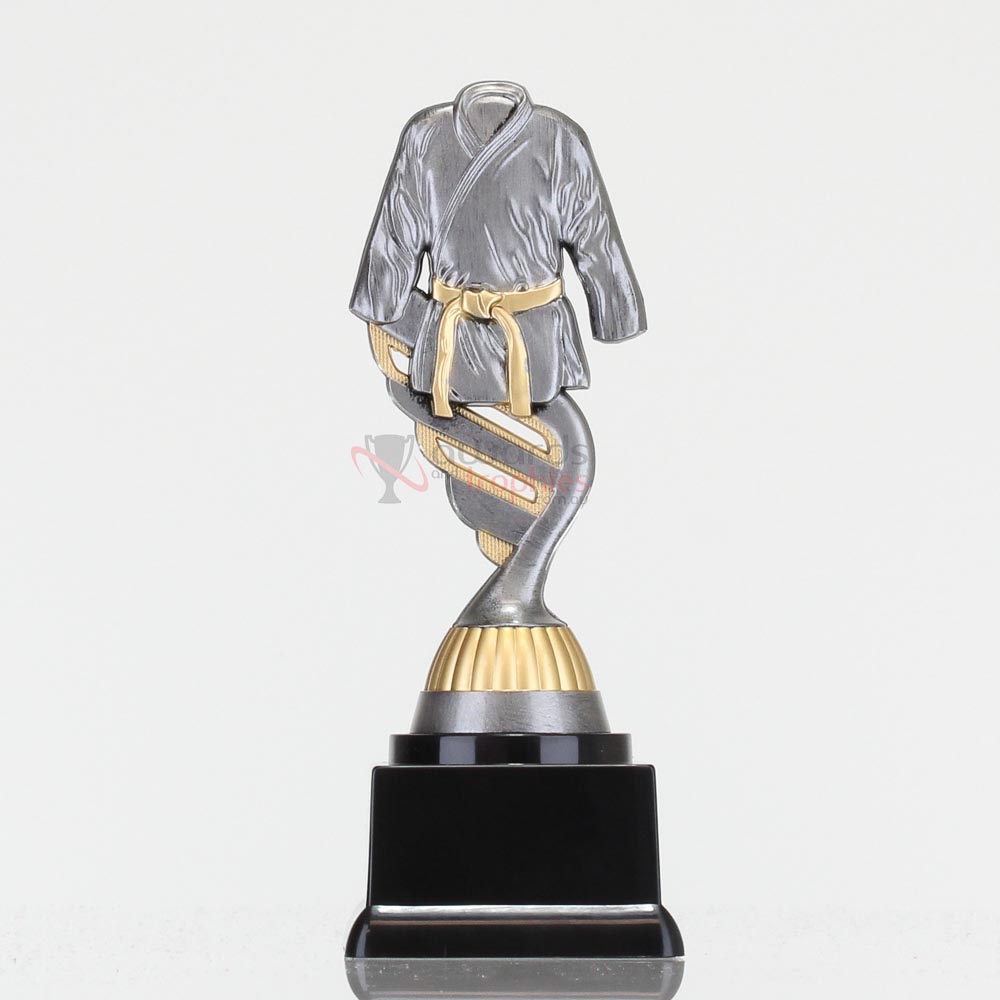 Silver Martial Arts Theme on Black Base 175mm