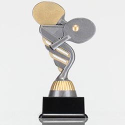 Silver Table Tennis Theme on Black Base 160mm